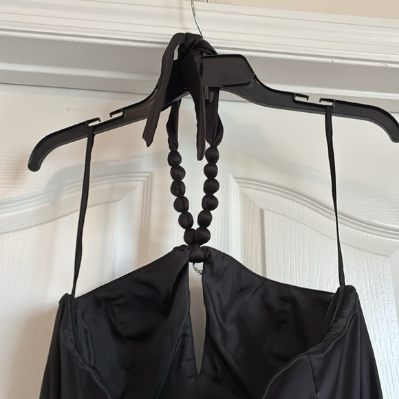 Vintage Signature by Robbie Bee π Black Rhinestone Halter Dress Size 12 - Picture 7 of 10